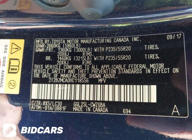 2T2BZMCA0HC118556 2017 Lexus RX photo no. 9