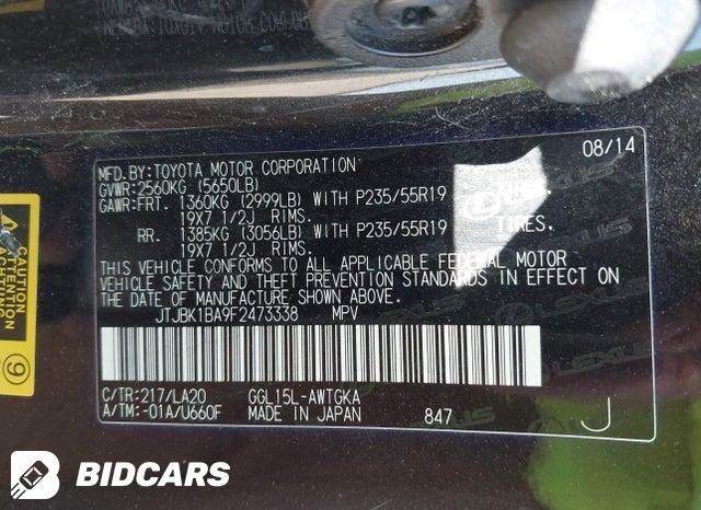 JTJBK1BA9F2473338 2015 Lexus RX photo no. 9