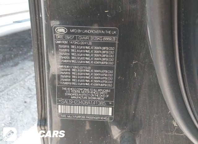 SALSH23408A141385 2008 Land Rover Range Rover photo no. 9