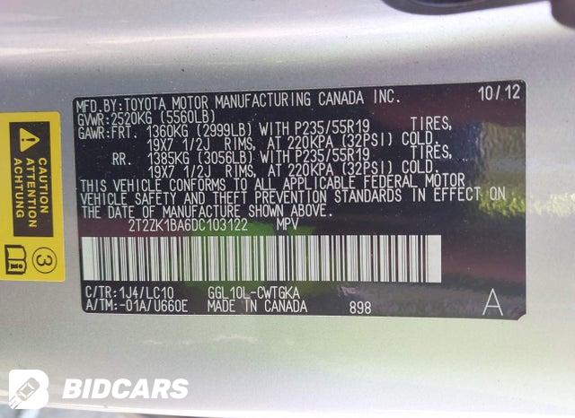 2T2ZK1BA6DC103122 2013 Lexus RX photo no. 9