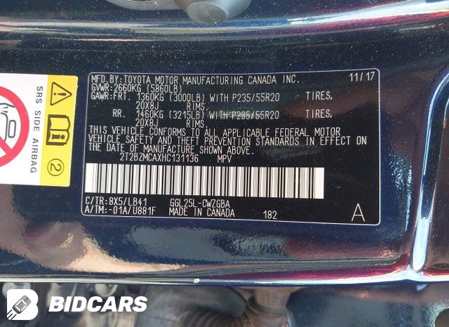 2017 Lexus RX — VIN 2T2BZMCAXHC131136, şəkil 9