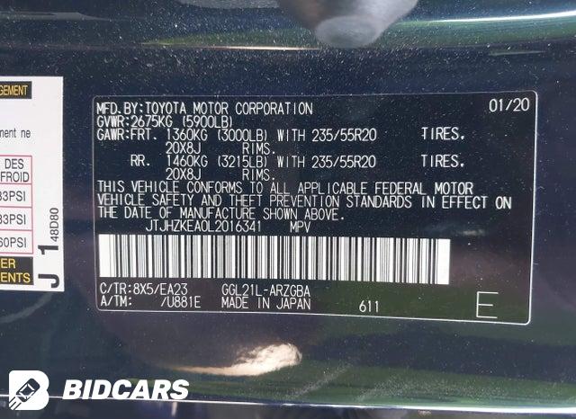 JTJHZKEA0L2016341 2020 Lexus RX 350L photo no. 9