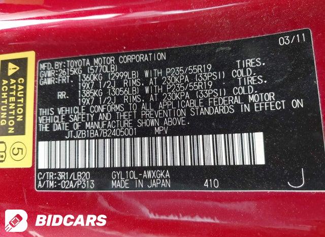 JTJZB1BA7B2405001 2011 Lexus RX photo no. 9