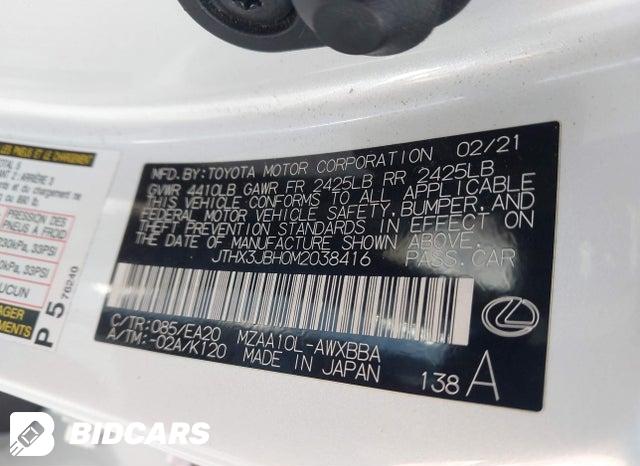 JTHX3JBH0M2038416 2021 Lexus UX 200 photo no. 9