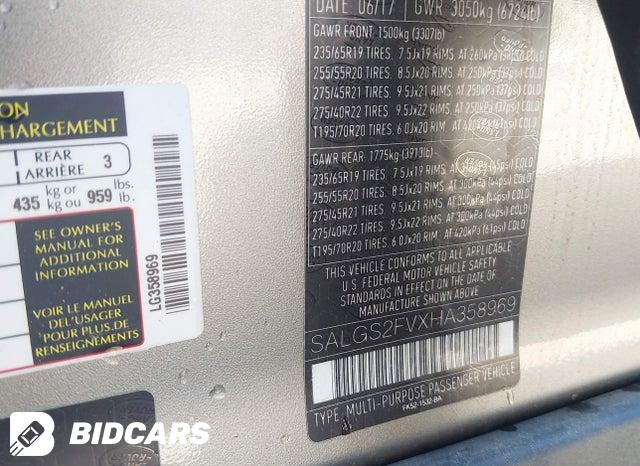 2017 Land Rover Range Rover — VIN SALGS2FVXHA358969, şəkil 9