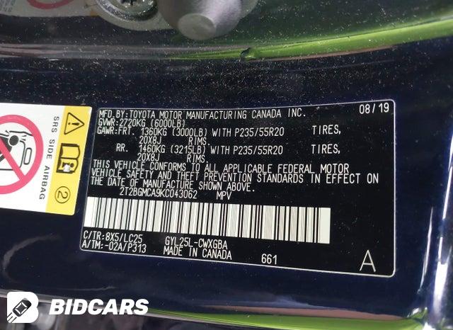 2019 Lexus RX — VIN 2T2BGMCA9KC043062, фото 9
