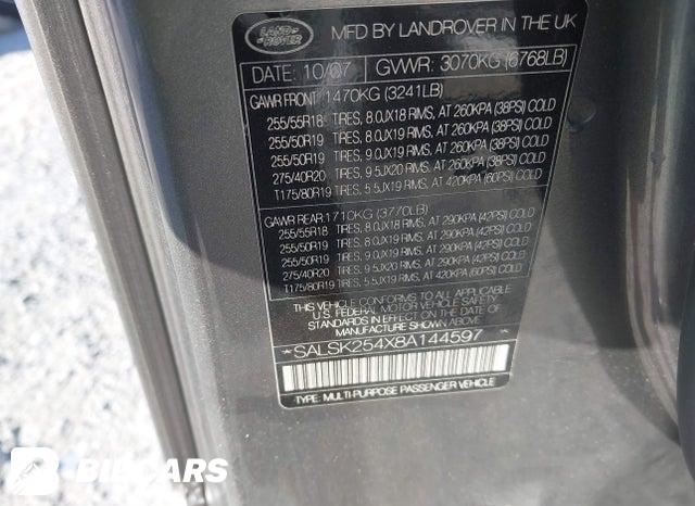 SALSK254X8A144597 2008 Land Rover Range Rover photo no. 9