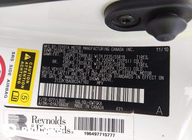 2T2ZK1BA0BC047160 2011 Lexus RX photo no. 9