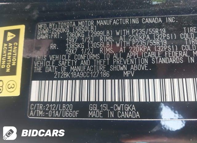 2T2BK1BA9CC127186 2012 Lexus RX photo no. 9