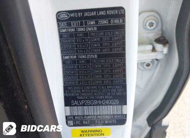 SALVP2BG9HH240029 2017 Land Rover Range Rover photo no. 9