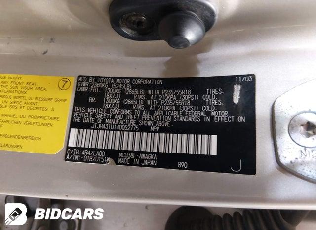 JTJHA31U140052775 2004 Lexus RX photo no. 9