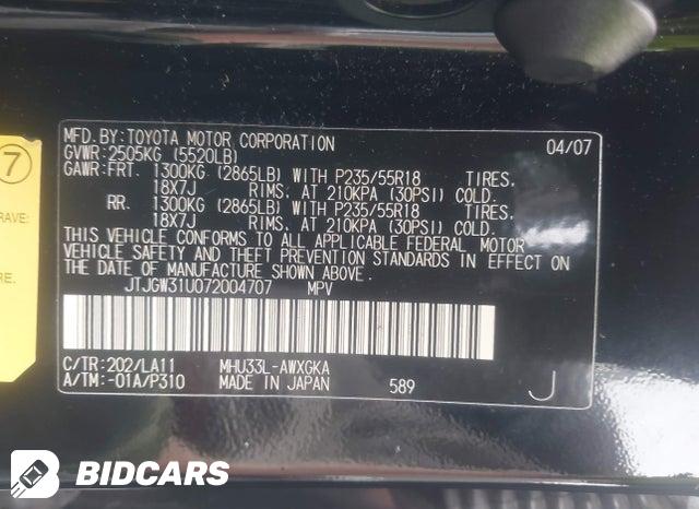 JTJGW31U072004707 2007 Lexus RX photo no. 9
