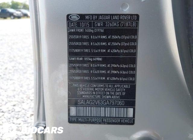 SALAG2V63GA797060 2016 Land Rover LR4 photo no. 9