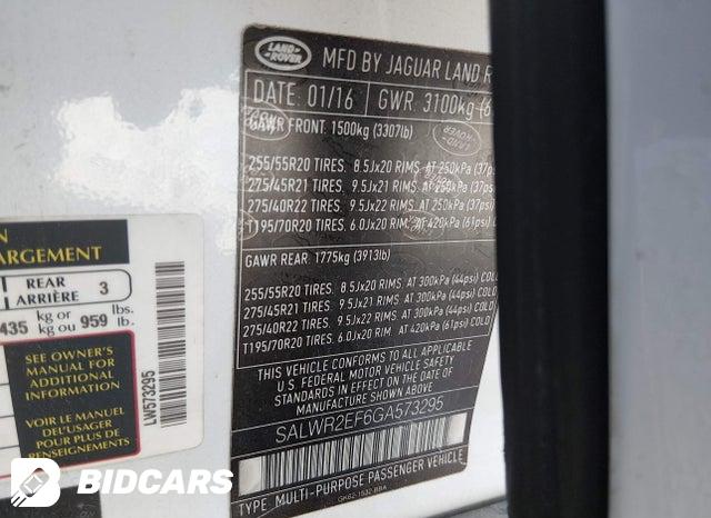 SALWR2EF6GA573295 2016 Land Rover Range Rover photo no. 9