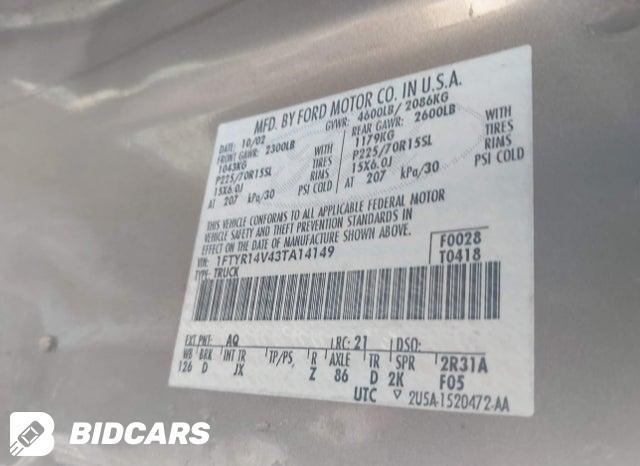 1FTYR14V43TA14149 2003 Ford Ranger photo no. 9
