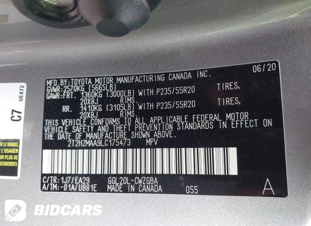 2020 Lexus RX — VIN 2T2HZMAA9LC175473, şəkil 9