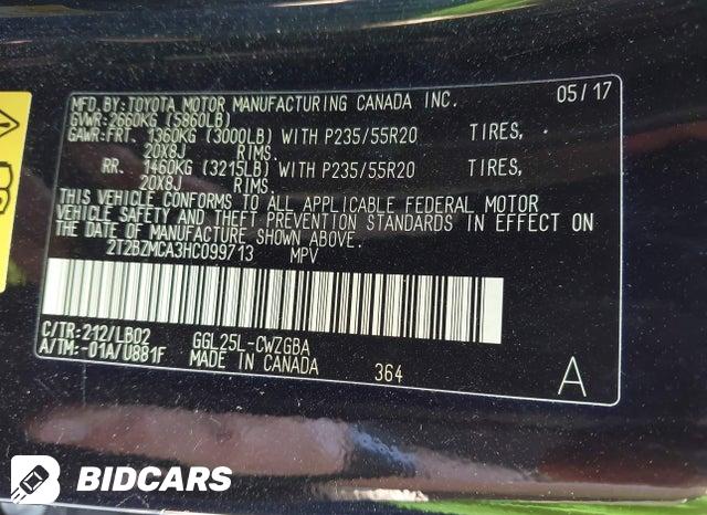 2T2BZMCA3HC099713 2017 Lexus RX photo no. 9