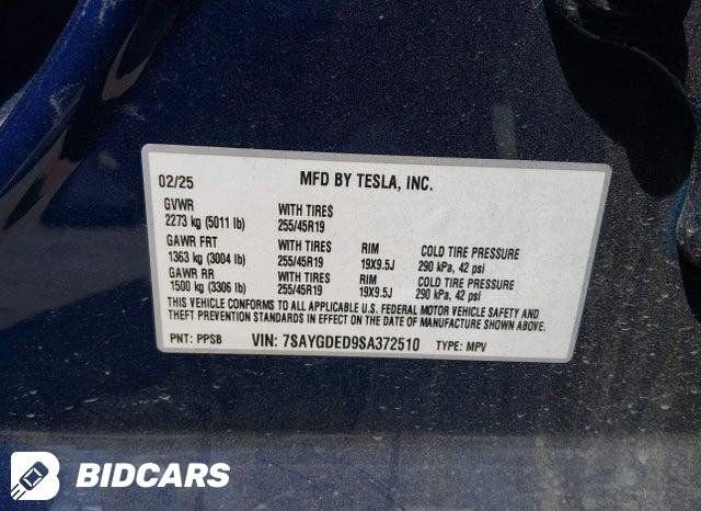 2025 Tesla MODEL Y — VIN 7SAYGDED9SA372510, şəkil 9
