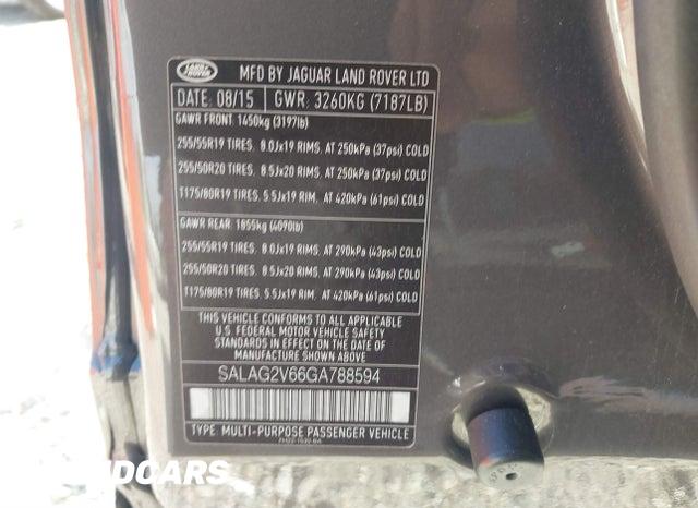 2016 Land Rover LR4 — VIN SALAG2V66GA788594, şəkil 9