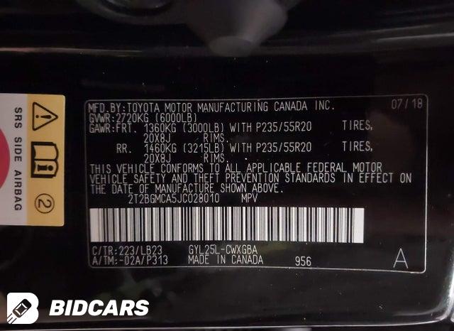 2018 Lexus RX — VIN 2T2BGMCA5JC028010, şəkil 9