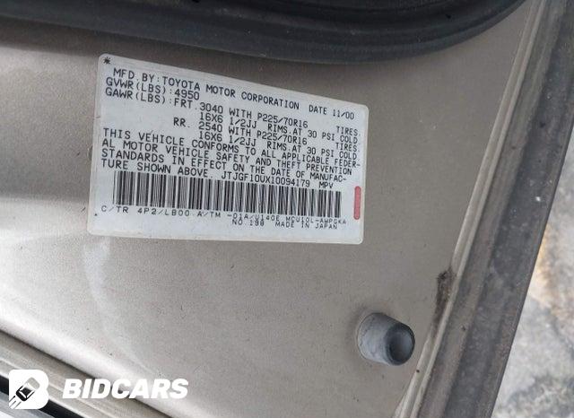 JTJGF10UX10094179 2001 Lexus RX photo no. 9