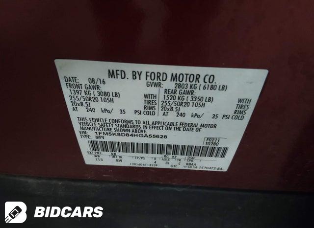 1FM5K8D84HGA55628 2017 Ford Explorer photo no. 9