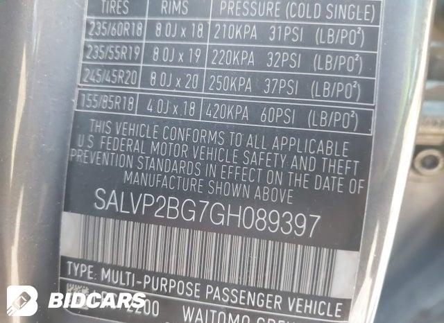 2016 Land Rover Range Rover — VIN SALVP2BG7GH089397, şəkil 9