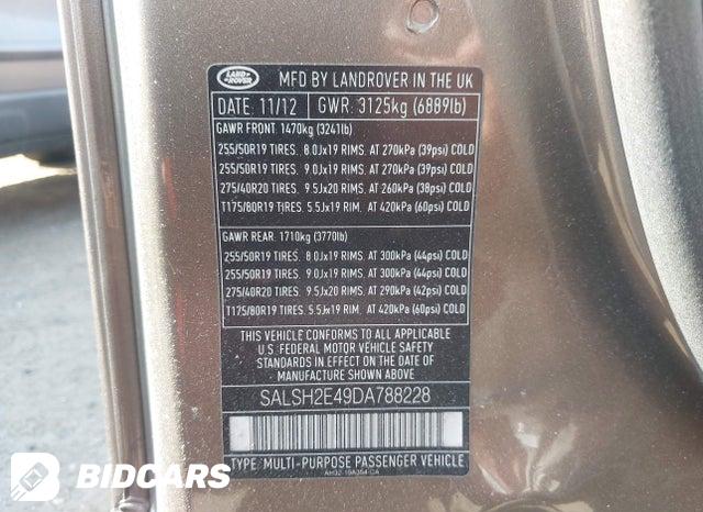 SALSH2E49DA788228 2013 Land Rover Range Rover photo no. 9
