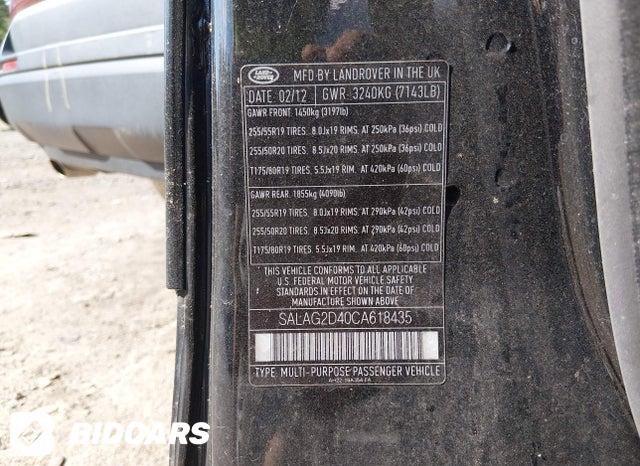 SALAG2D40CA618435 2012 Land Rover LR4 photo no. 9