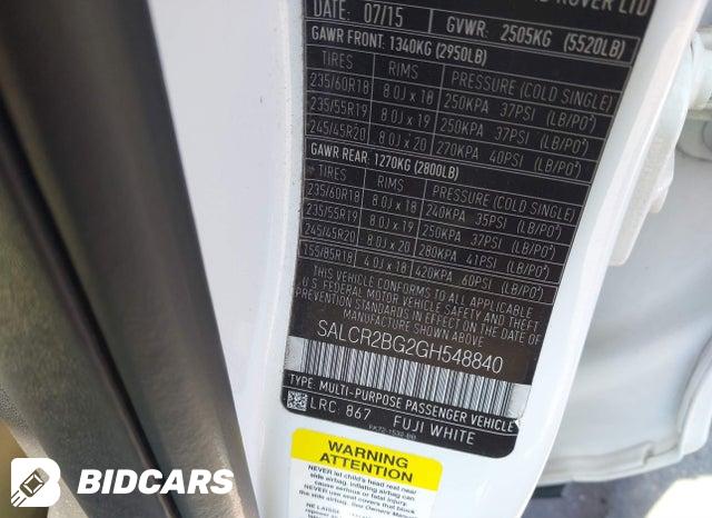 SALCR2BG2GH548840 2016 Land Rover Discovery photo no. 9