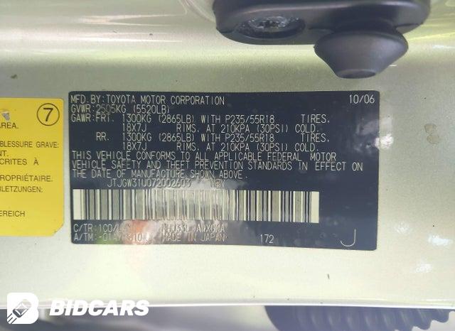 JTJGW31U072002603 2007 Lexus RX photo no. 9