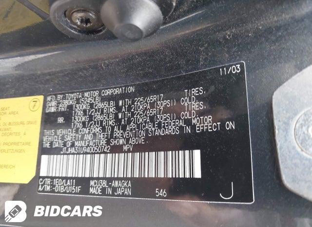 JTJHA31U940050742 2004 Lexus RX photo no. 9