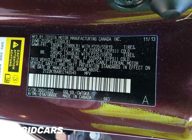 2T2ZK1BA8EC140545 2014 Lexus RX photo no. 9