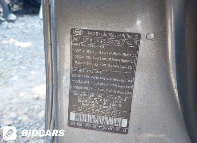 SALAC2D48BA559029 2011 Land Rover LR4 photo no. 9