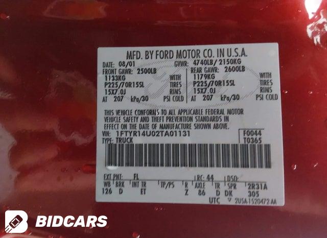 1FTYR14U02TA01131 2002 Ford Ranger photo no. 9