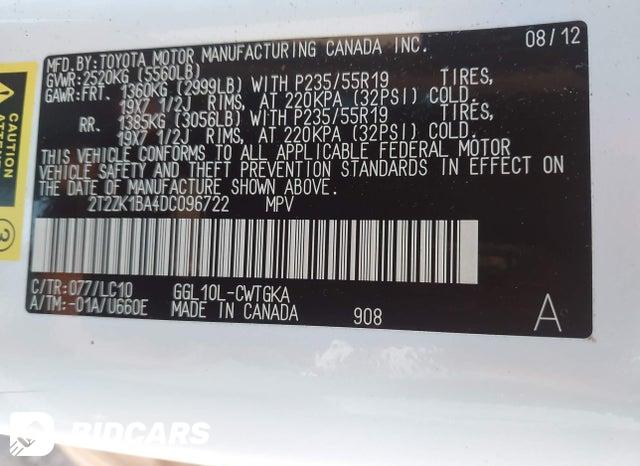 2T2ZK1BA4DC096722 2013 Lexus RX photo no. 9