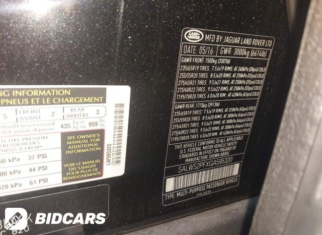 2016 Land Rover Range Rover — VIN SALWS2PFXGA595320, şəkil 9