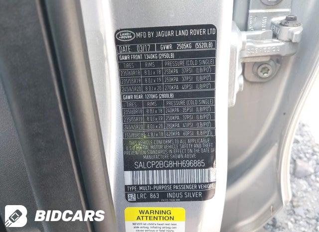 2017 Land Rover Discovery — VIN SALCP2BG8HH696885, şəkil 9