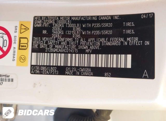 2017 Lexus RX — VIN 2T2BGMCA6HC014515, şəkil 9