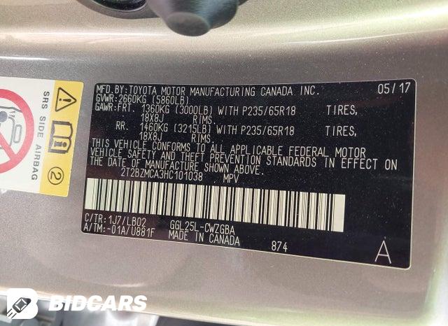 2T2BZMCA3HC101038 2017 Lexus RX photo no. 9