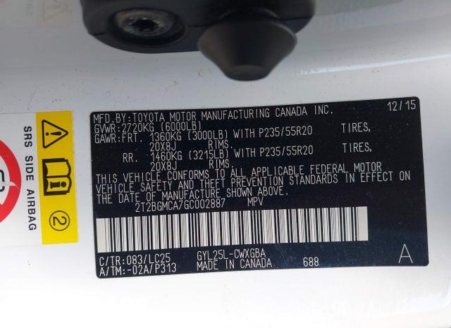 2016 Lexus RX — VIN 2T2BGMCA7GC002887, şəkil 9
