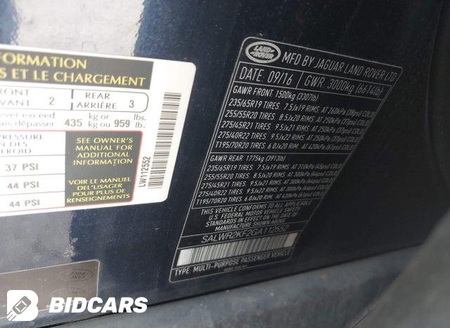 2016 Land Rover Range Rover — VIN SALWR2KF2GA112552, şəkil 9