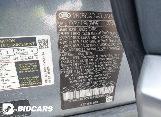 2019 Land Rover Range Rover — VIN SALGS2SV6KA550063, şəkil 9