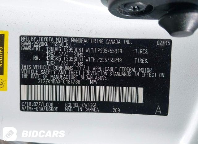 2T2ZK1BAXFC184788 2015 Lexus RX photo no. 9