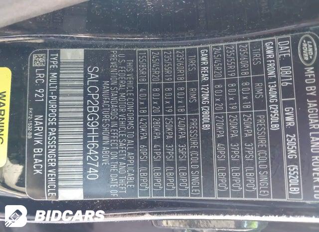 2017 Land Rover Discovery — VIN SALCP2BG9HH642740, фото 9