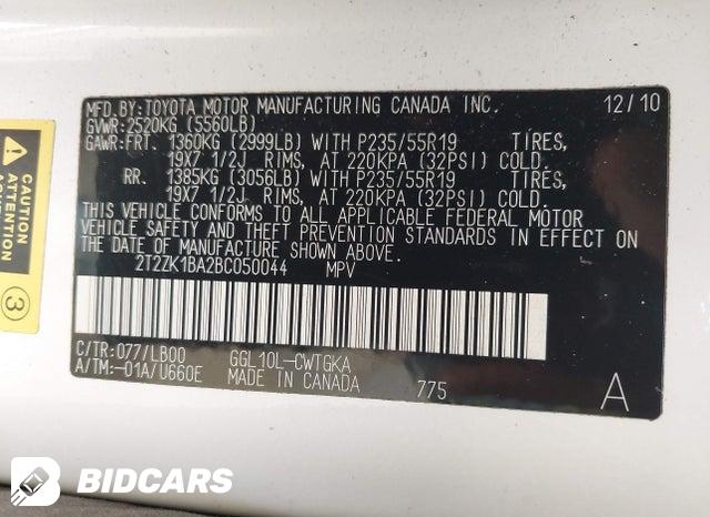 2T2ZK1BA2BC050044 2011 Lexus RX photo no. 9