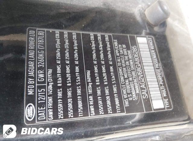 SALAG2V68GA806285 2016 Land Rover LR4 photo no. 9