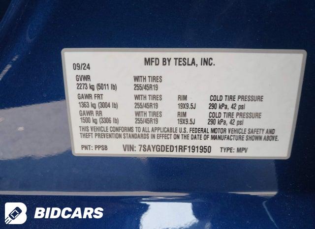 7SAYGDED1RF191950 2024 Tesla Model Y photo no. 9