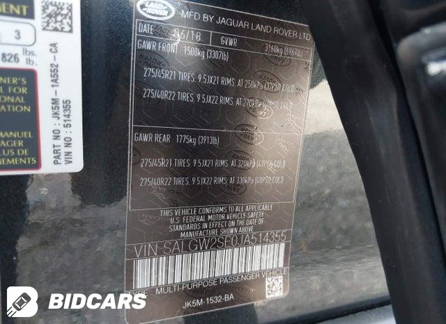 2018 Land Rover Range Rover — VIN SALGW2SE0JA514355, şəkil 9
