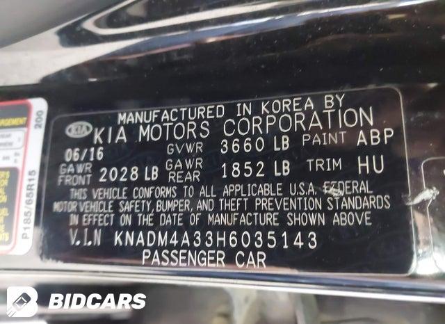 KNADM4A33H6035143 2017 KIA Rio photo no. 9